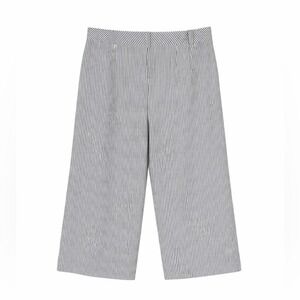 Talbots Womens Linen Silk Wide Leg Crop Pants 12 Nautical Coastal Quiet Luxury